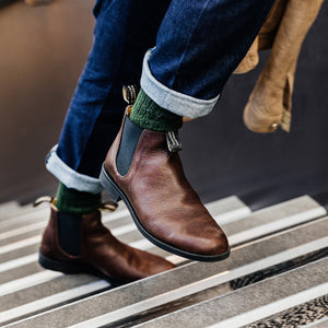 Chestnut Brown Leather Ankle Boots, Men's Dress 1900