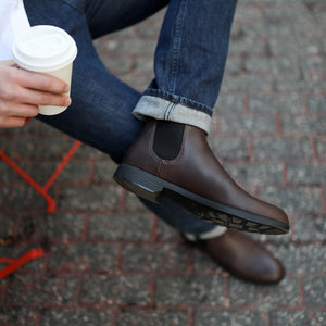brown leather dress boots STEEL TOE LACE UP BOOT MICH BROWN – Proxon Premium Workwear main image 0