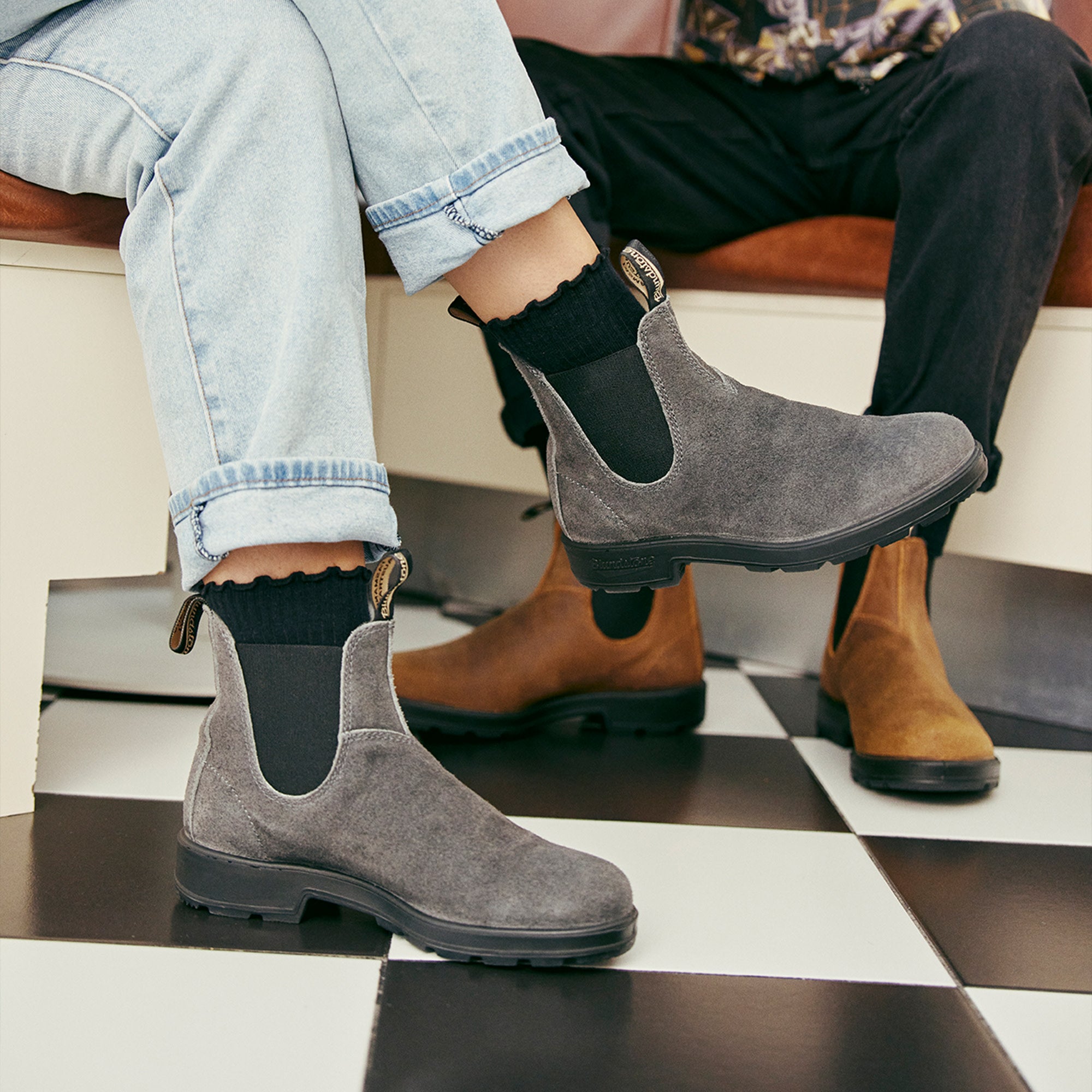 Steel Grey Suede Leather Suede Boots, Women's Originals 1910