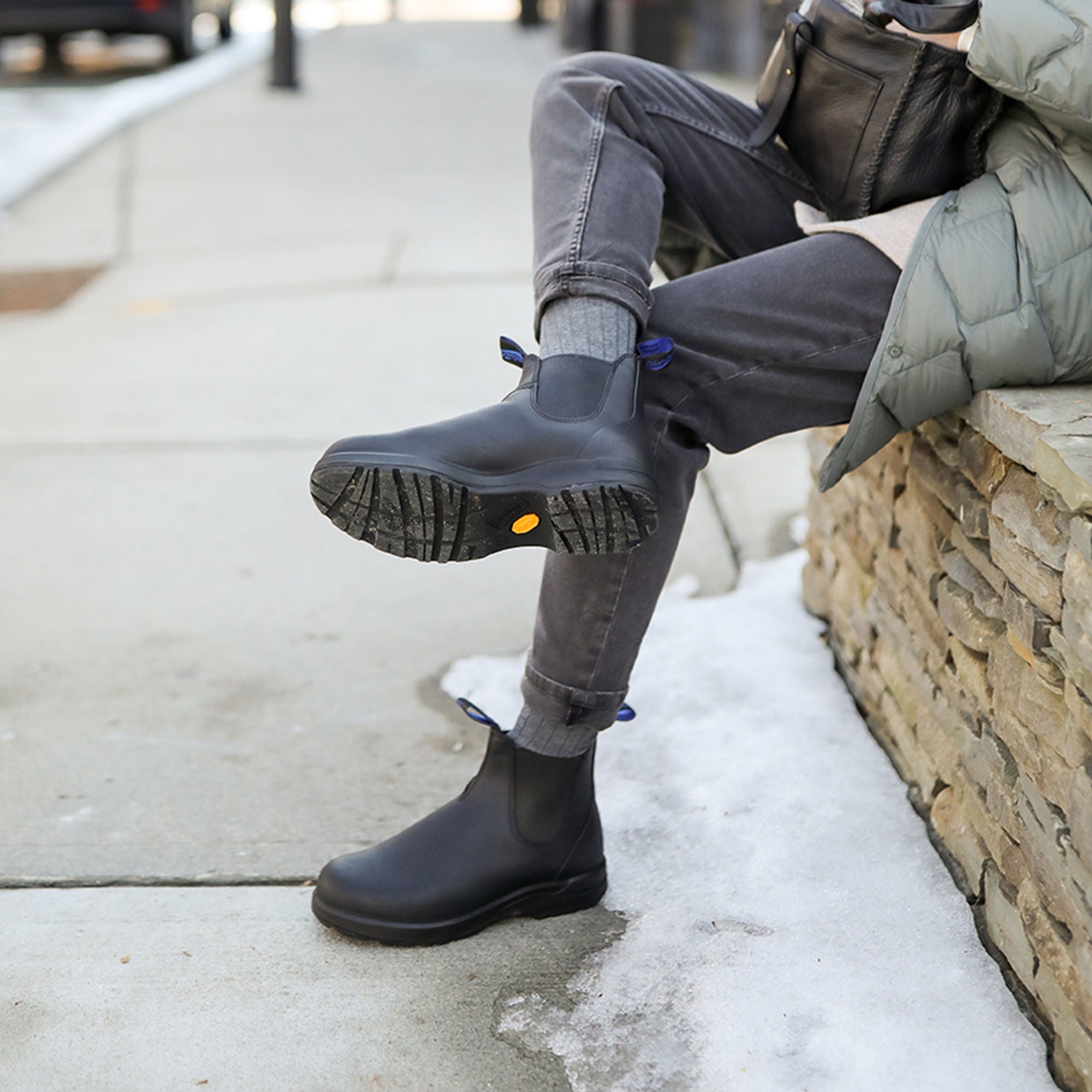 Black Premium Waterproof Leather Chelsea Boots, Women's All