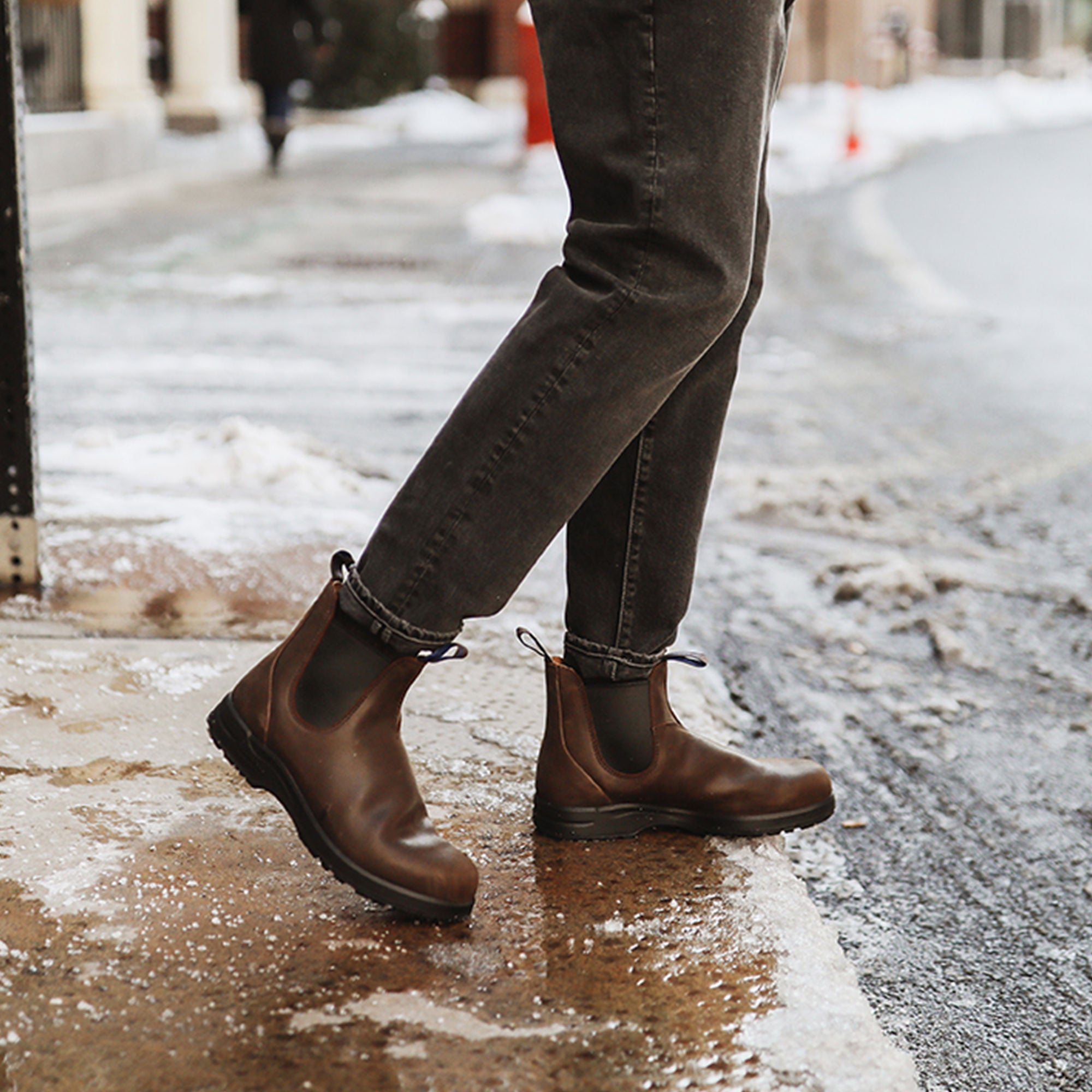 Antique Brown Premium Waterproof Leather Chelsea Boots, Men's All