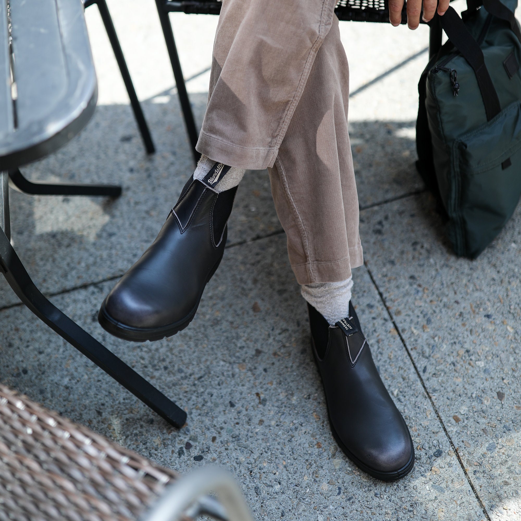 Vintage Zinc Brush Full Grain Leather Chelsea Boots, Men's