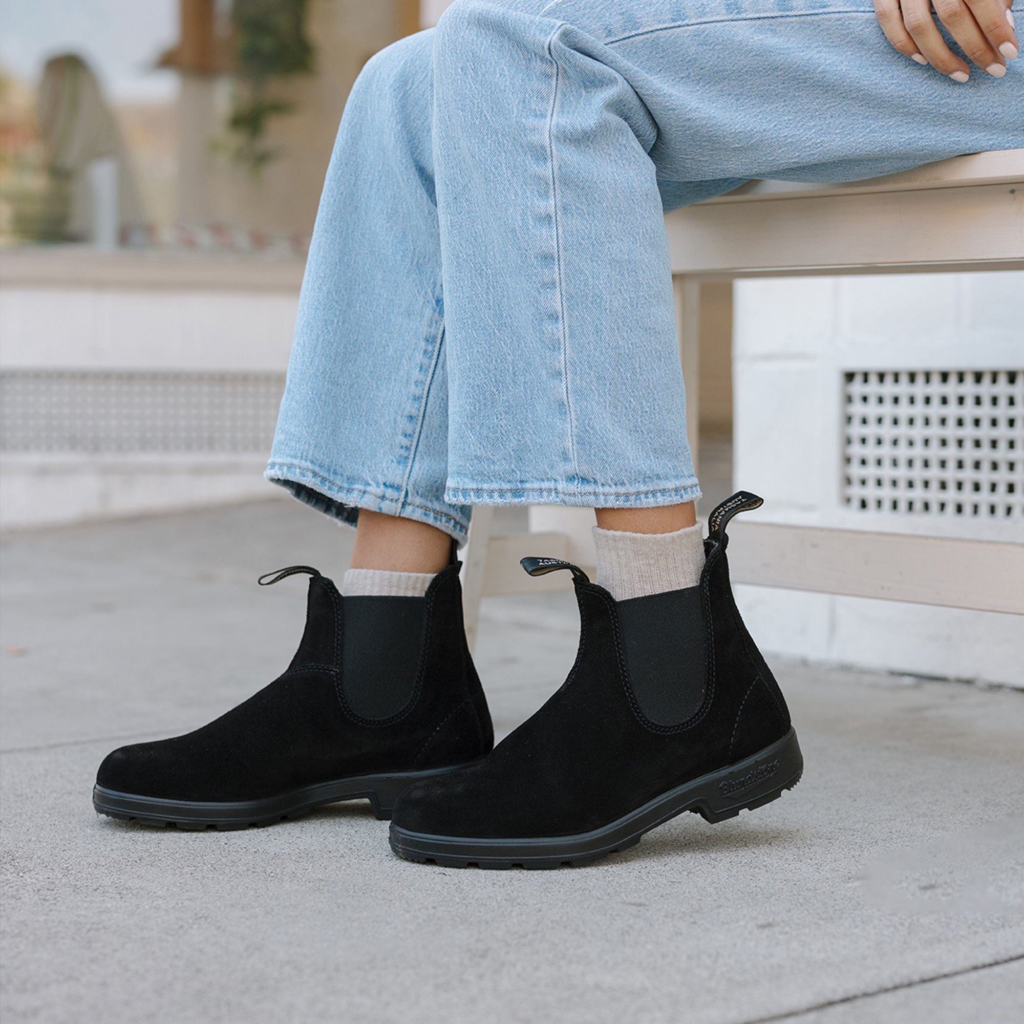 Blundstone サイドゴアブーツ ブラック スエード BS2405 BK Black Suede Suede Leather Suede Boots, Women's Originals 2405