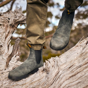 Rustic Black Premium Leather Chelsea Boots, Men's All-Terrain 2055