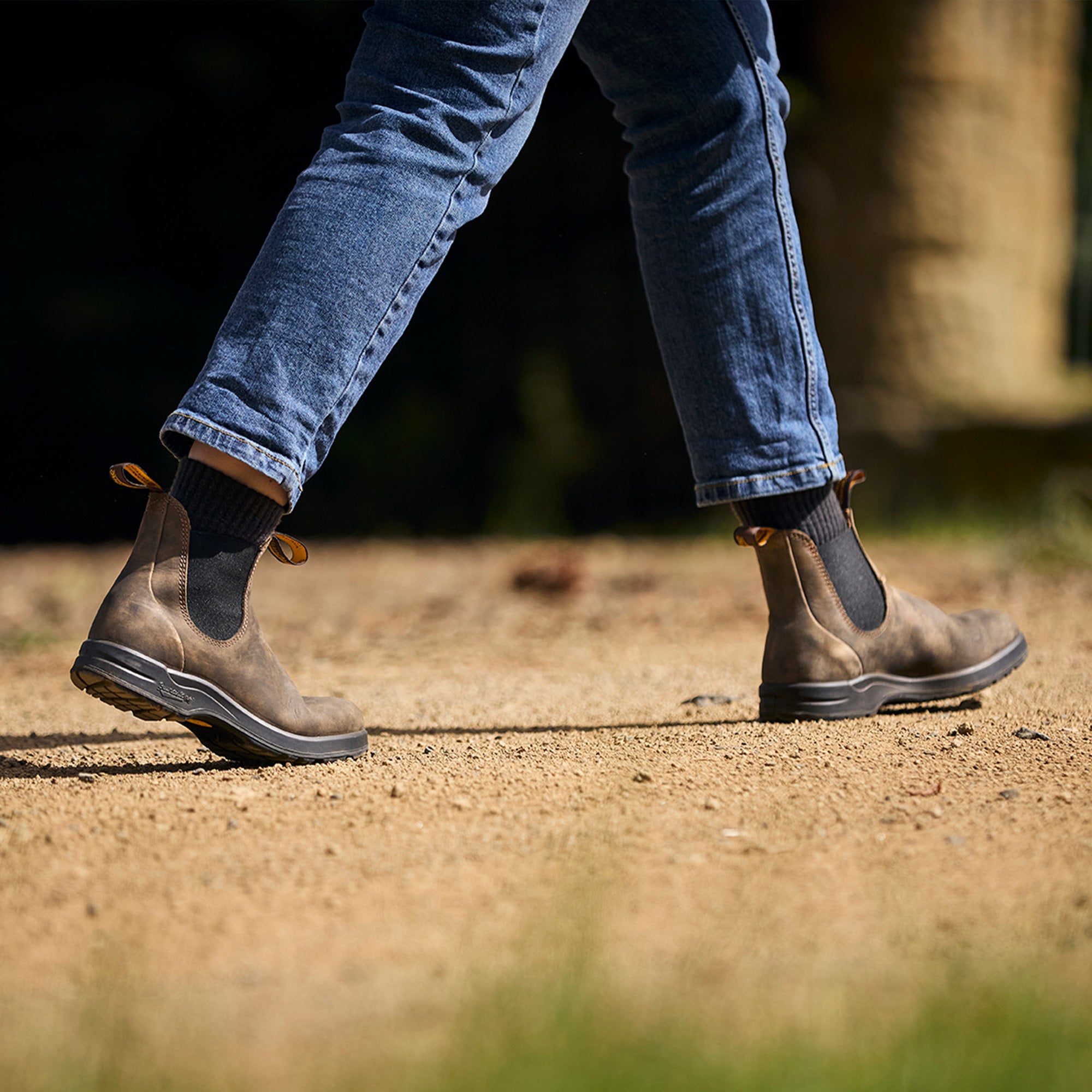 Rustic Brown Premium Leather Chelsea Boots, Women's All-Terrain