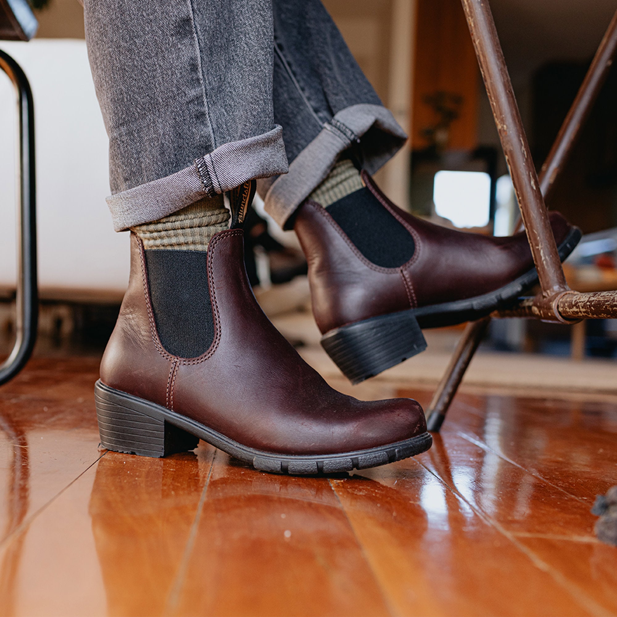 ストーン Shiraz Leather Heeled Boots, Women's Series 2060 - Blundstone