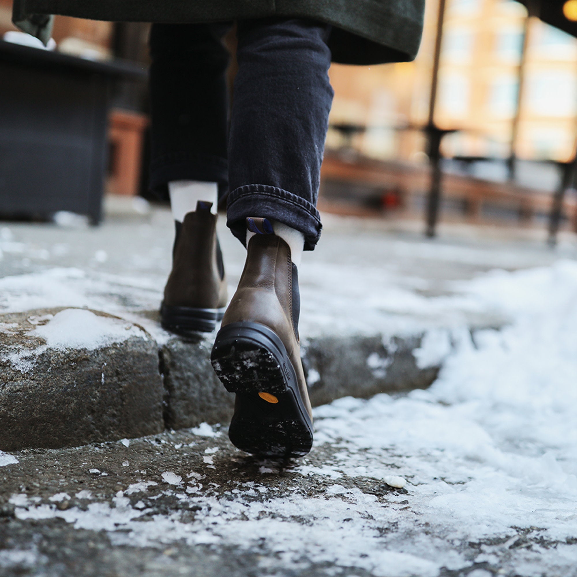 Antique Brown Premium Waterproof Leather Chelsea Boots, Women's