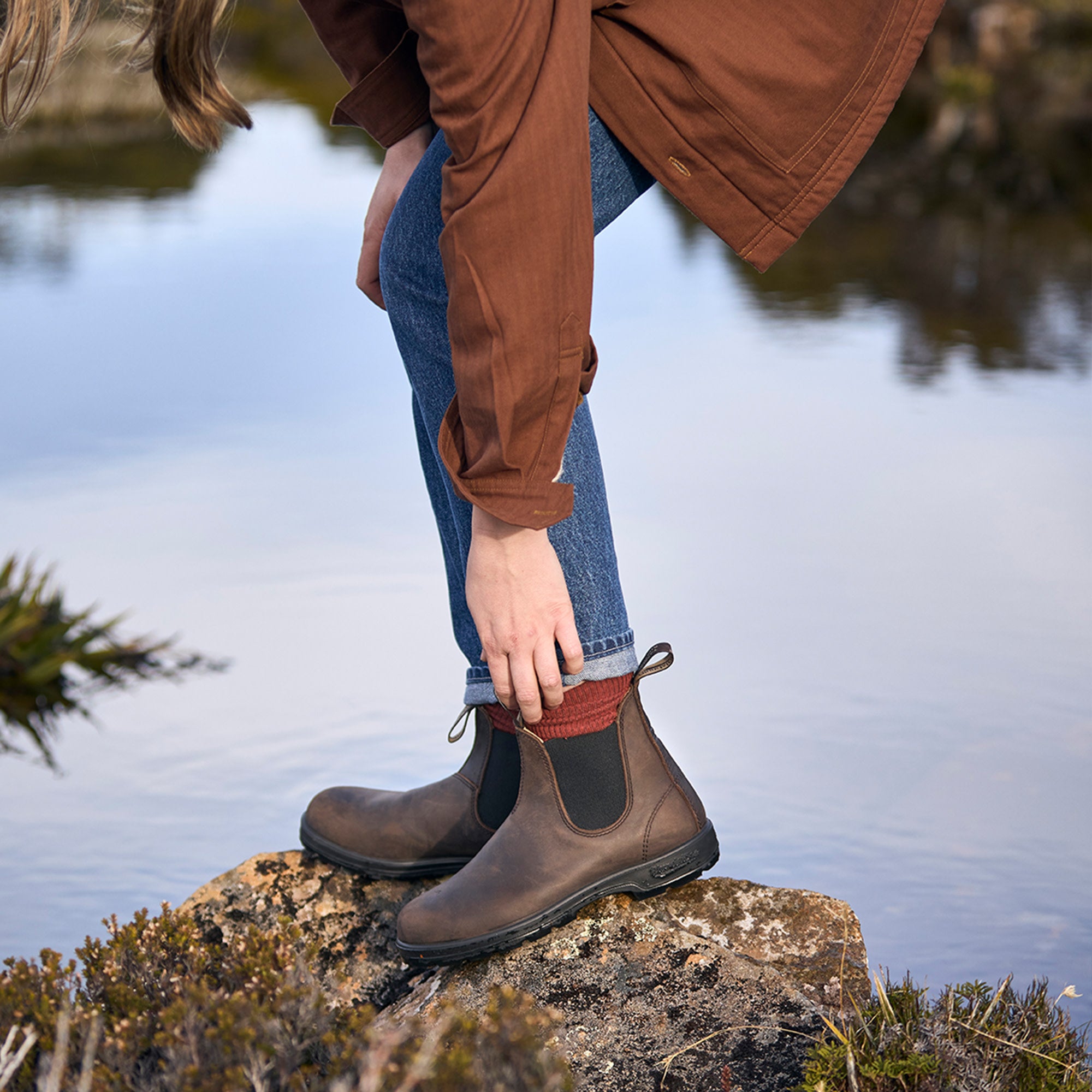 Brown Premium Leather Chelsea Boots, Women's Classics 2340
