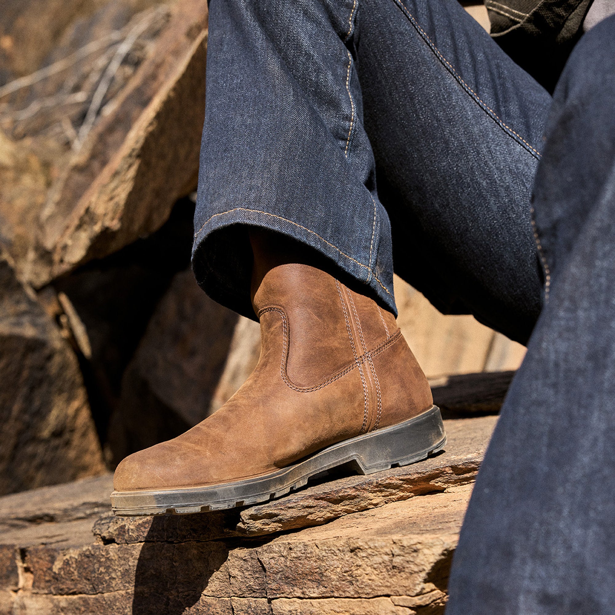 Teak Nubuck Leather Rigger Boots, Men's Originals 2527 - Blundstone