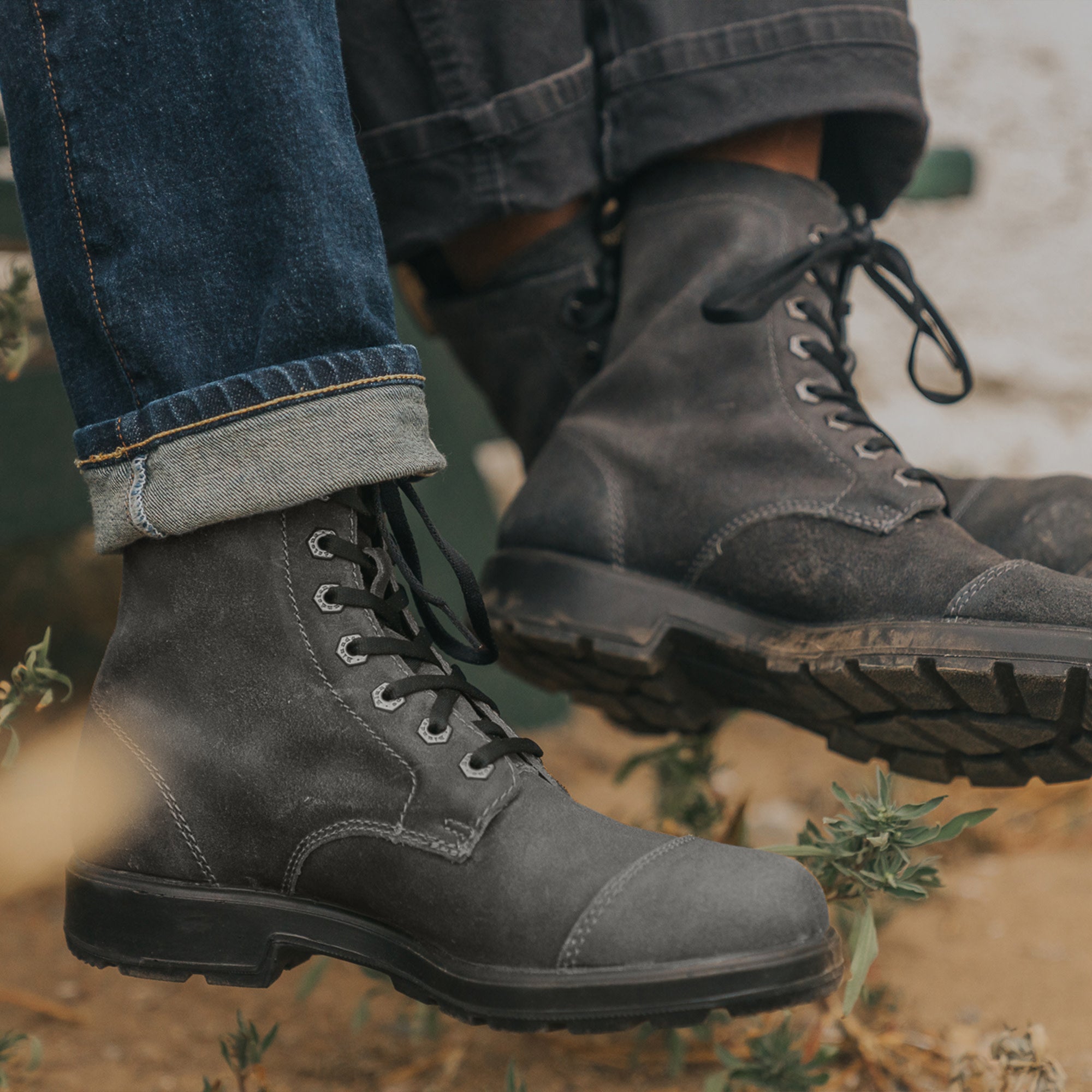 Steel Grey Suede Leather Lace Up Boots, Women's Originals 2530