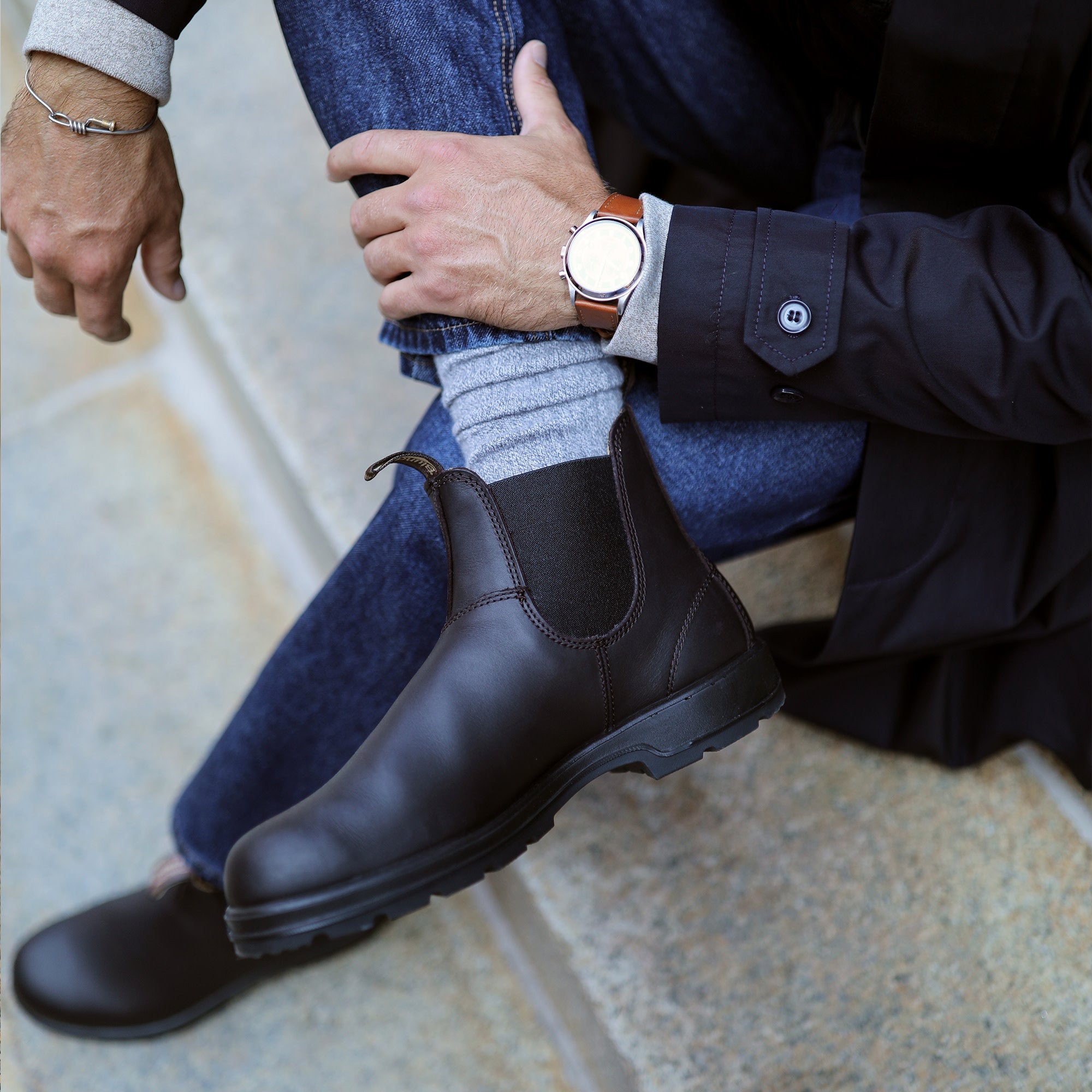 Claret Full Grain Leather Chelsea Boots, Men's Classics 2540