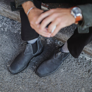 Blundstone Steel Grey Suede Suede Leather Chelsea Boots, Men's Dress 2582