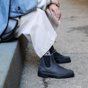 Steel Grey Suede Suede Leather Chelsea Boots, Women's Dress 2582
