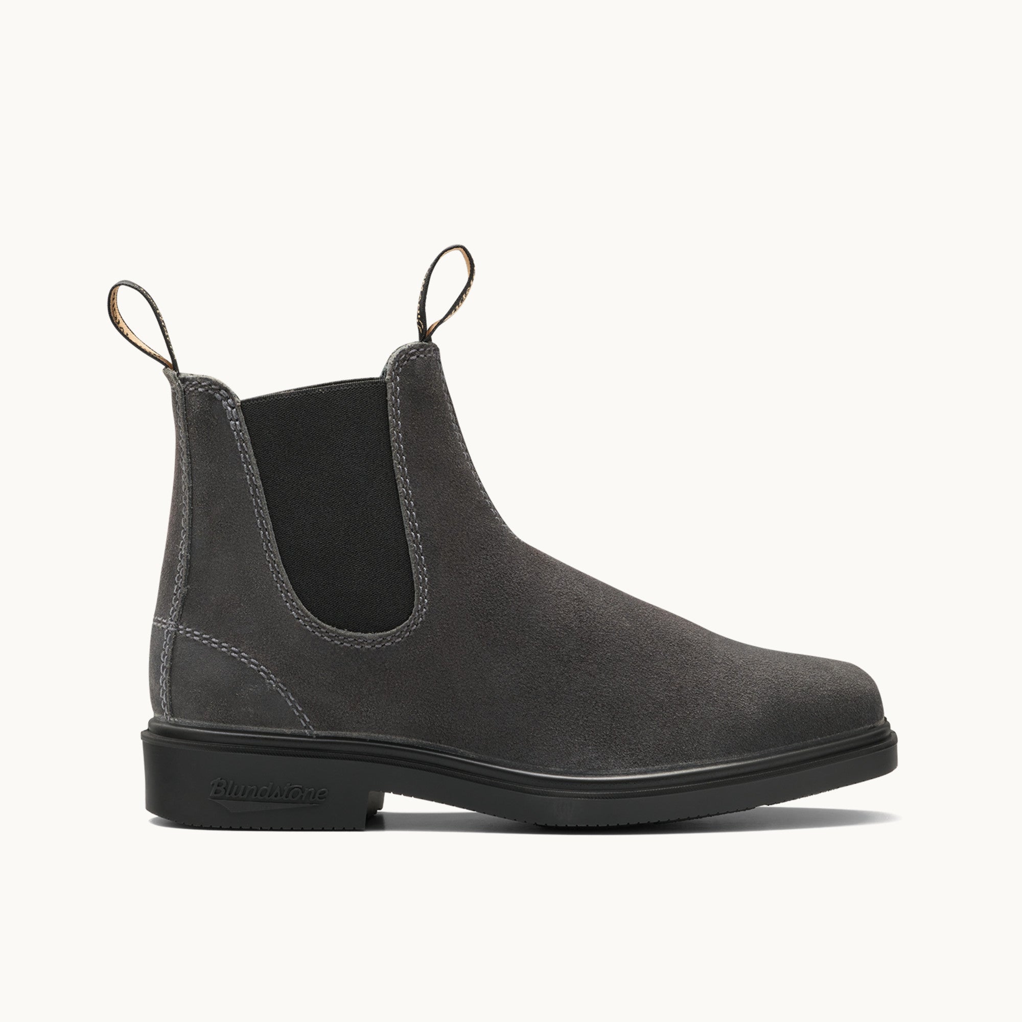Steel Grey Suede Suede Leather Chelsea Boots, Men's Dress 2582