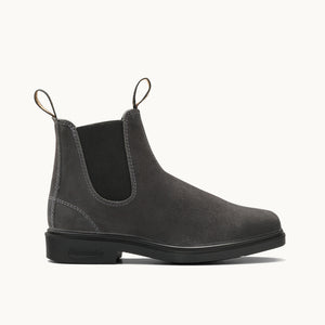 grey leather dress boots Men's Grey Pebbled Leather Plain-Toe Ankle Boots - Romsey US 10.5 / Gray / D