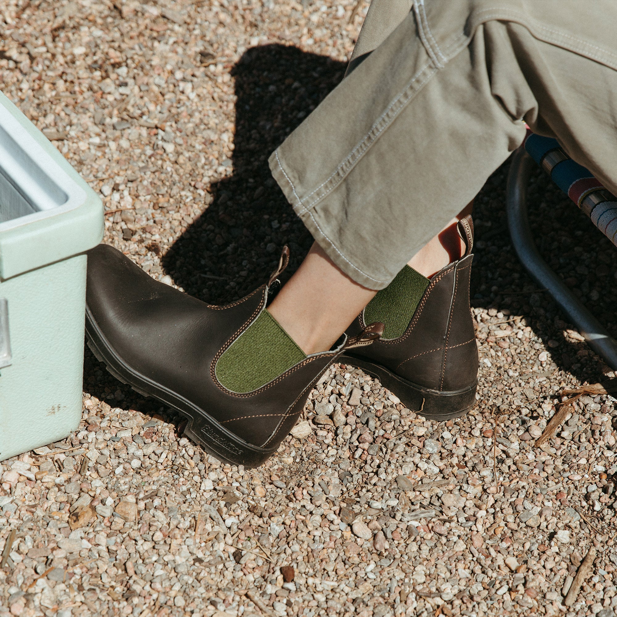 Stout Brown / Olive Premium Leather Chelsea Boots, Women's