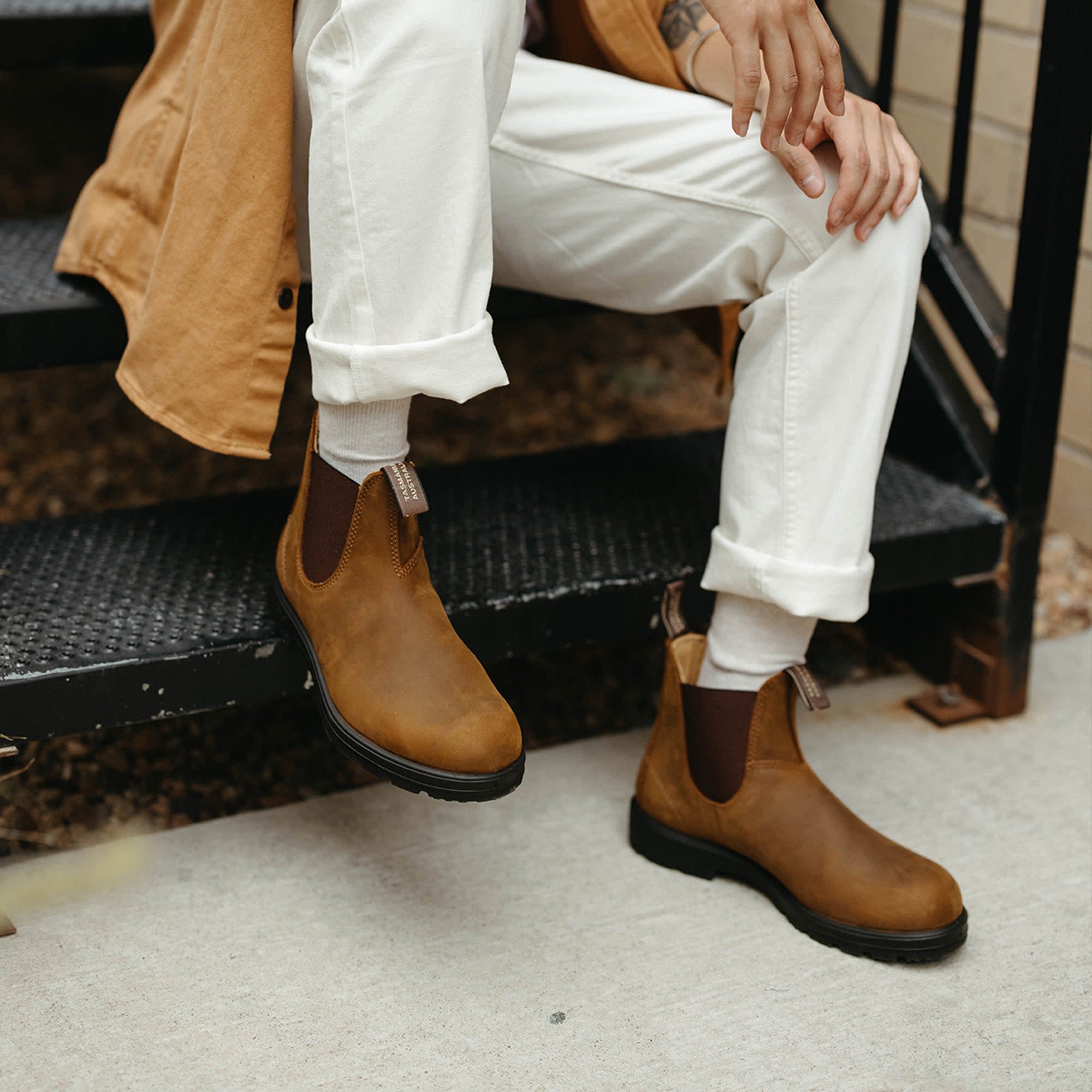 Saddle Brown Premium Leather Chelsea Boots, Men's Classics 562