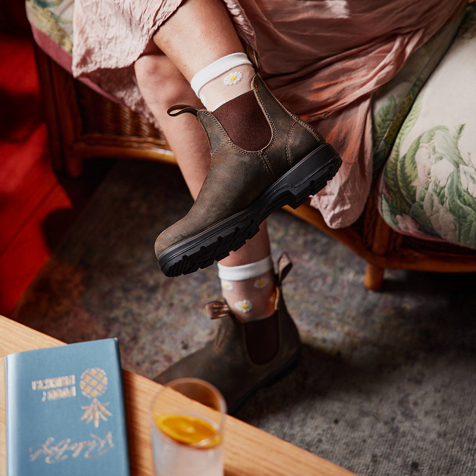 Rustic Brown Premium Leather Chelsea Boots, Women's Classics 585