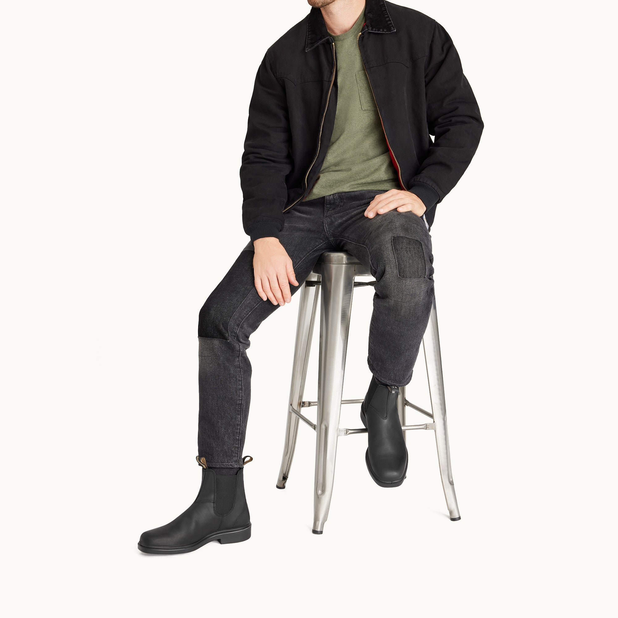 Black Full Grain Leather Chelsea Boots, Men's Dress 063 - Blundstone