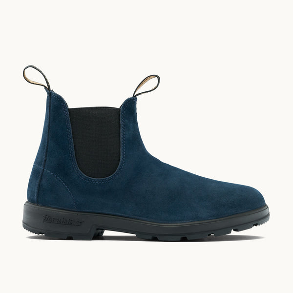 Midnight Navy Suede Leather Chelsea Boots, Women display picture 2