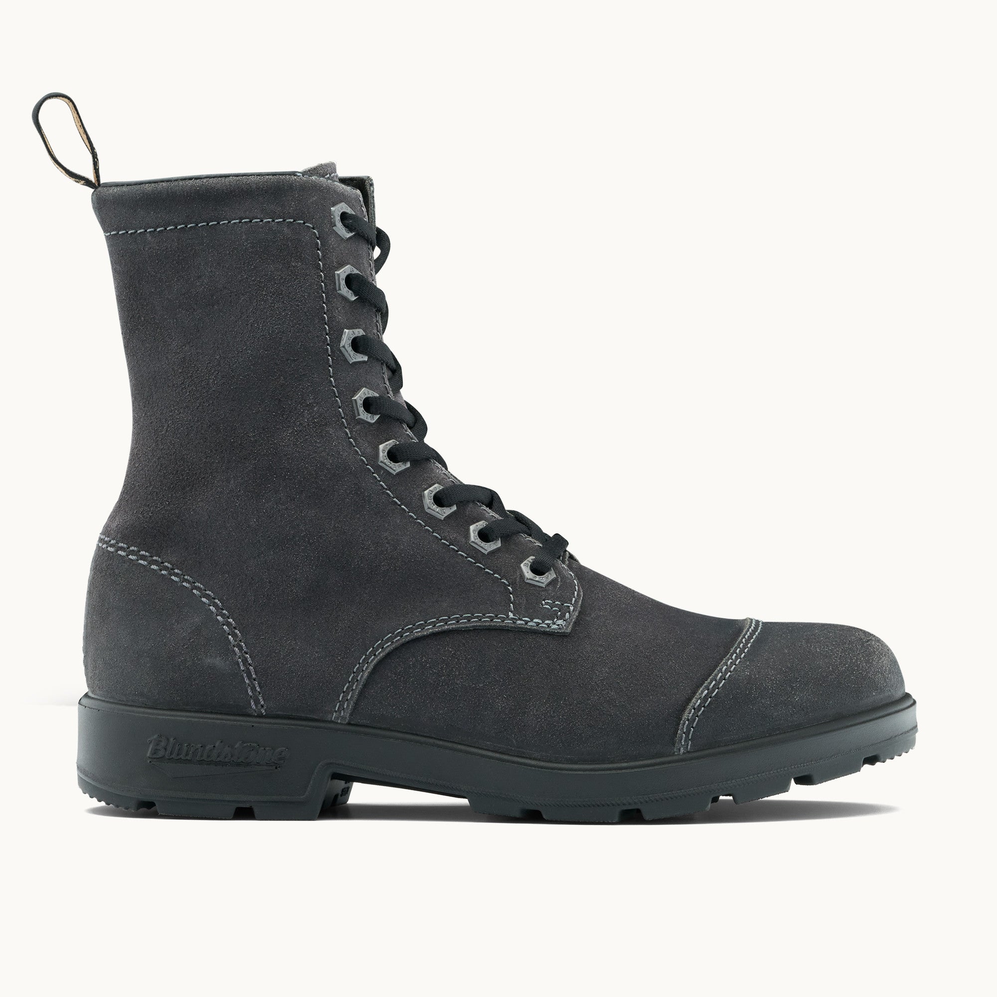 Steel Grey Suede Leather Lace Up Boots, Women display picture 3