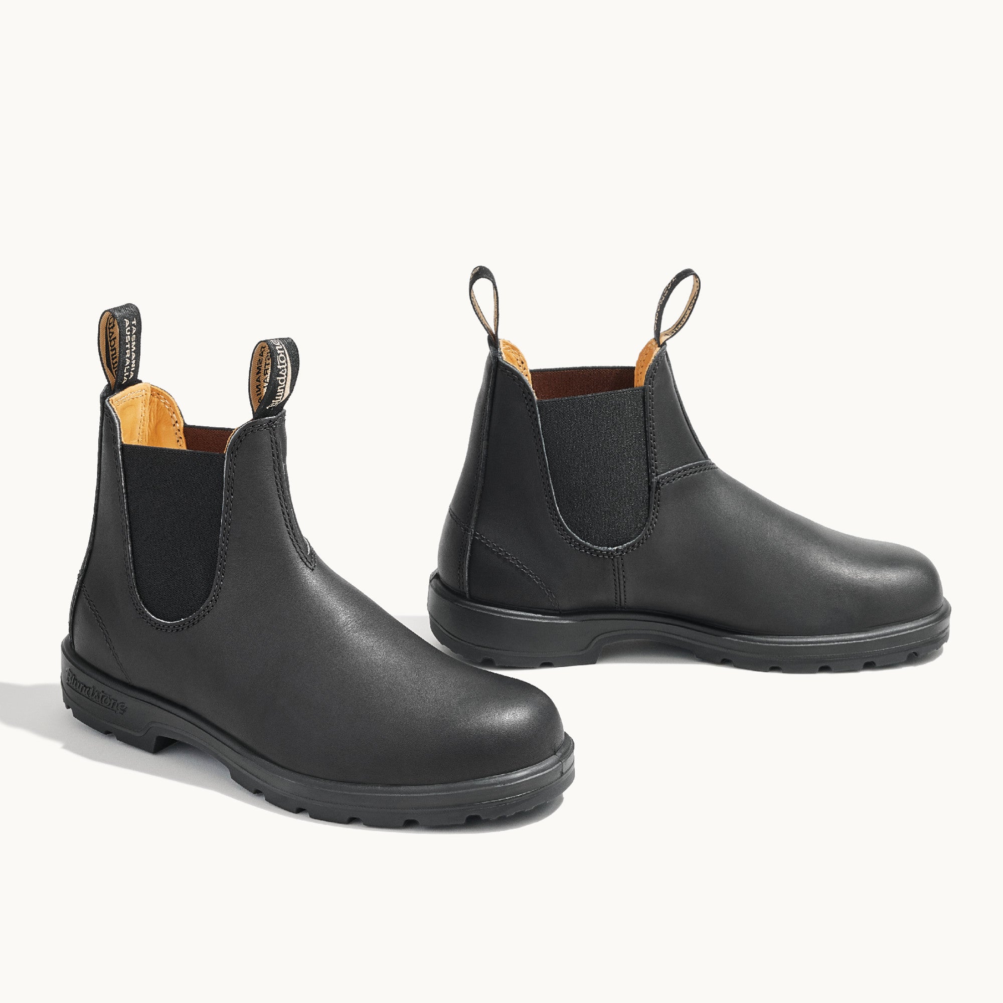 Black Premium Leather Chelsea Boots, Men's Classics 558