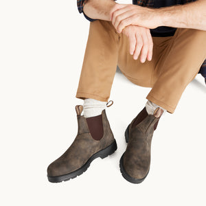 Rustic Brown Premium Leather Chelsea Boots, Men's Classics 585