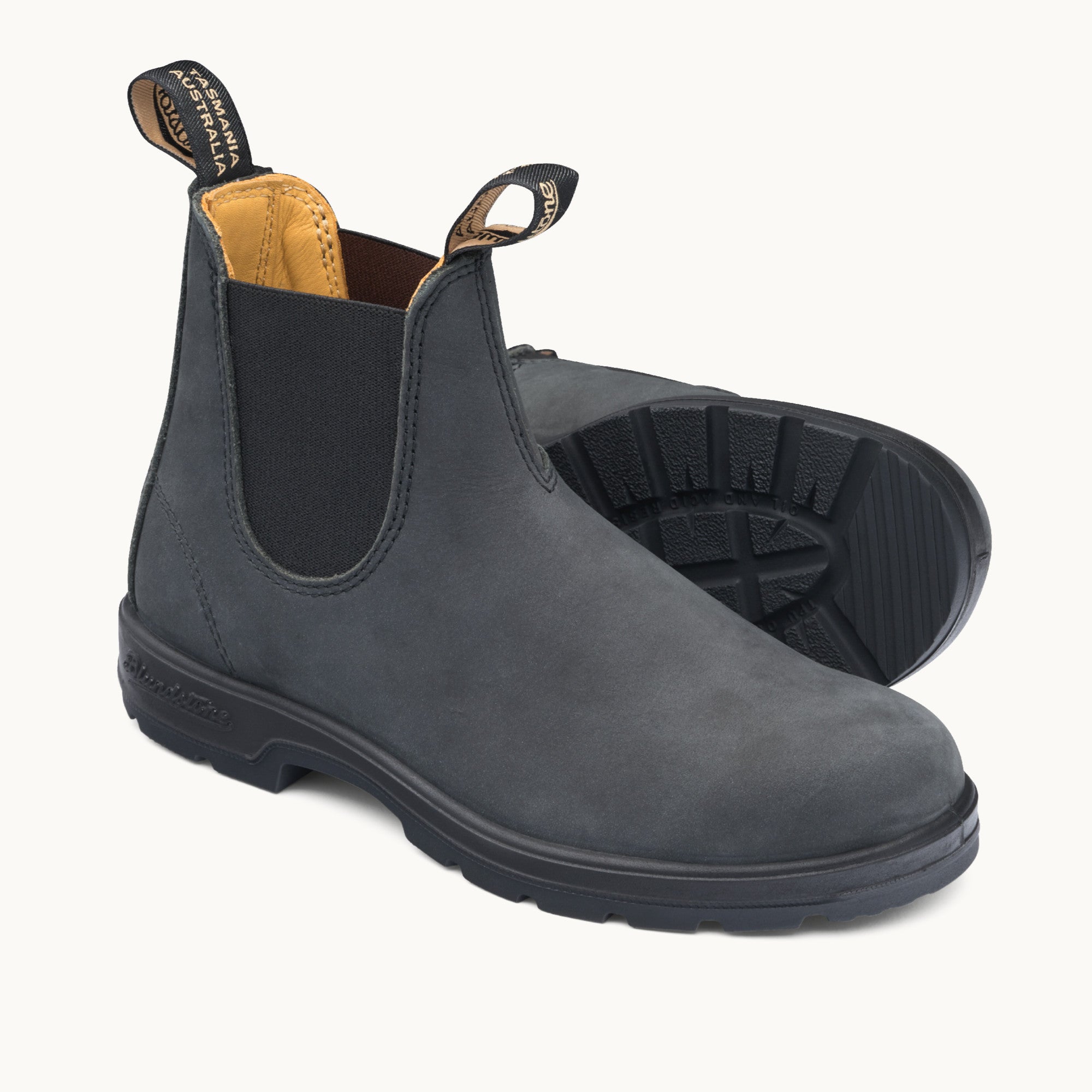 Rustic Black Leather Chelsea Boots, Men's Classics 587 - Blundstone