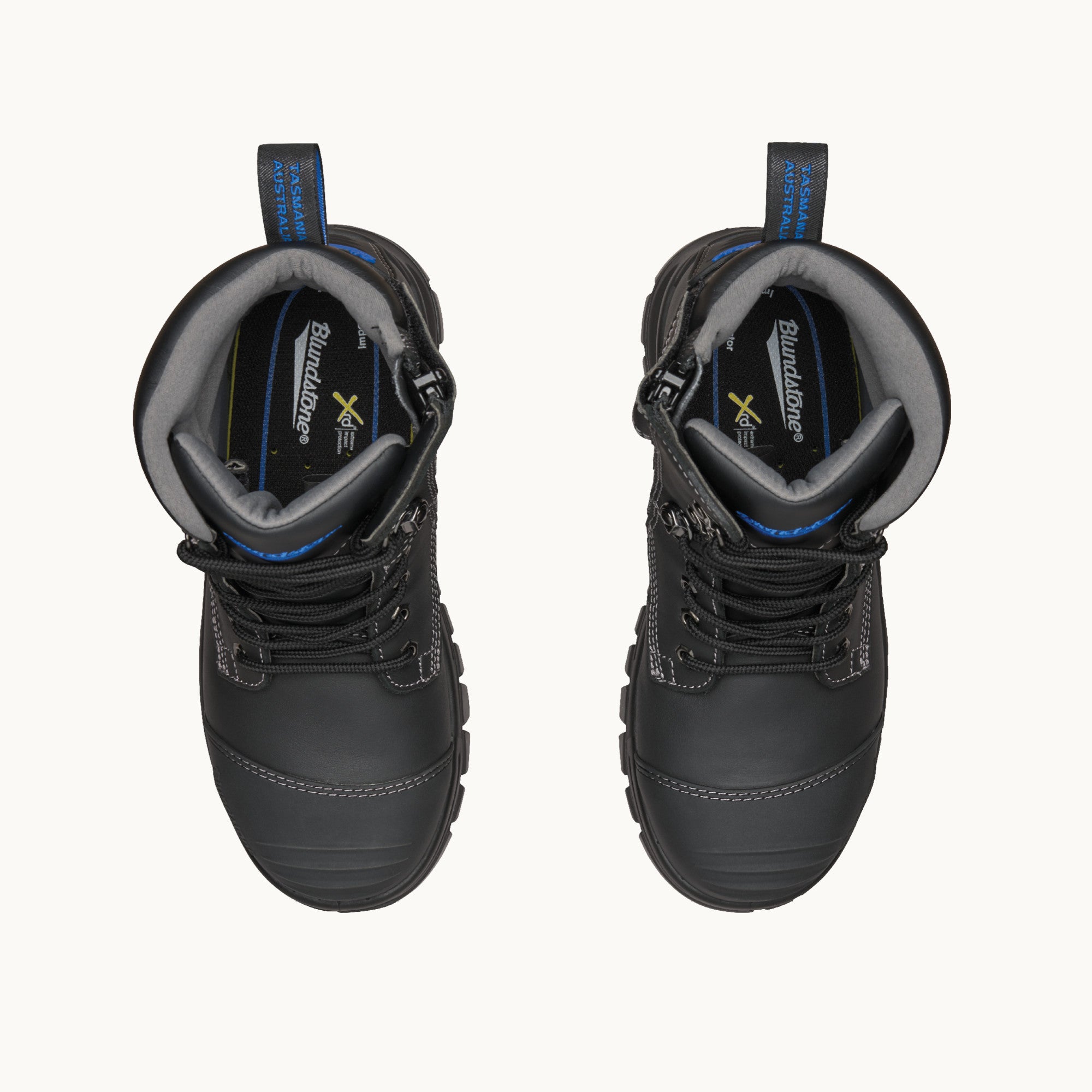 Black Premium Leather Zip Up Boots, Work Series 997 - Blundstone