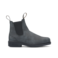 Rustic Black Premium Leather Chelsea Boots, Men's Dress 1308