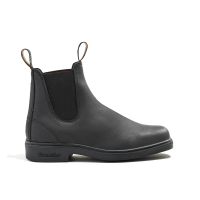 Rustic Black Premium Leather Chelsea Boots, Men's Dress 1308
