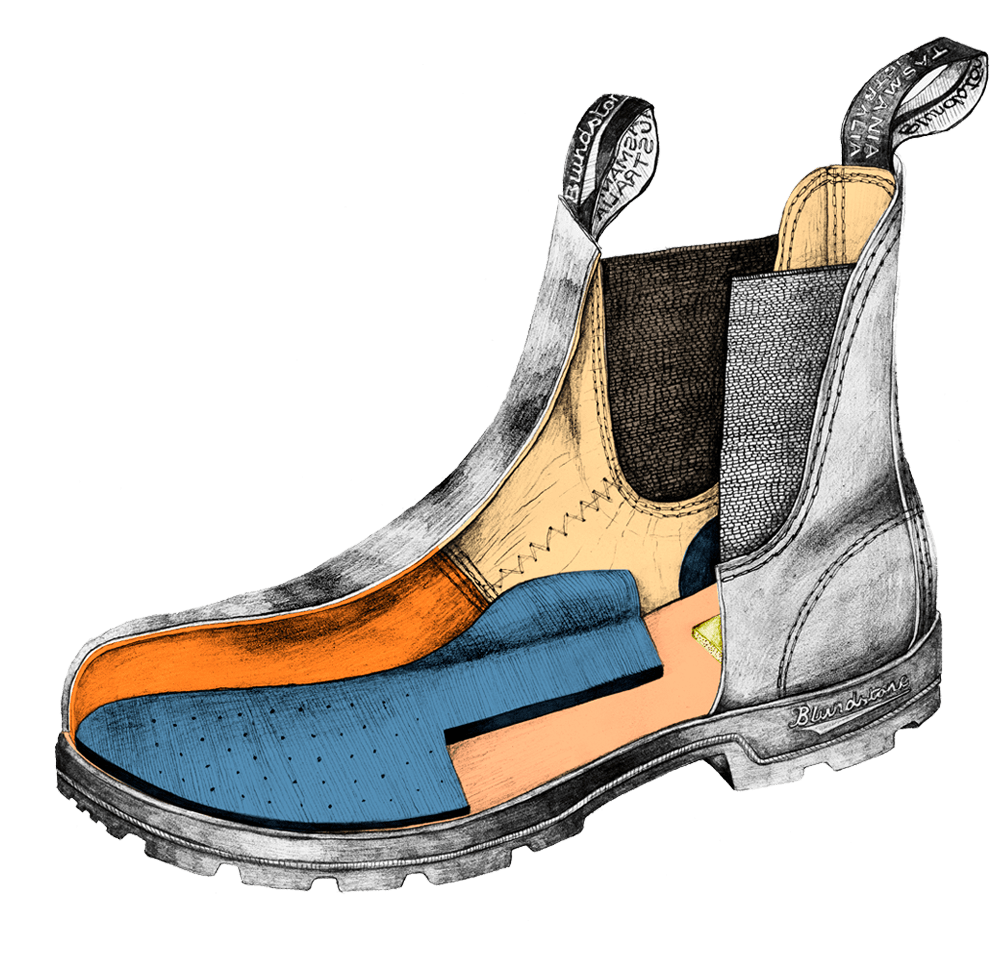 Drawing of a Blundstone Classics series boot