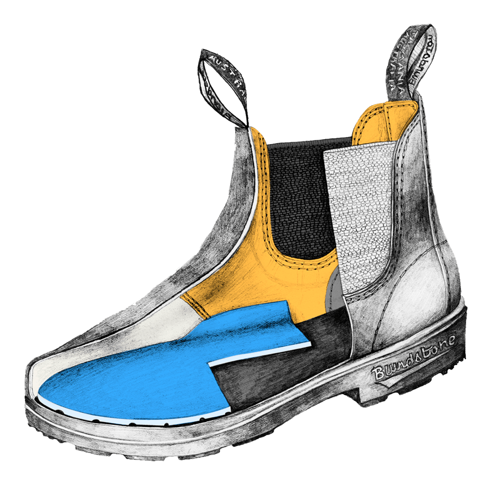 Drawing of a Blundstone Kids' series boot
