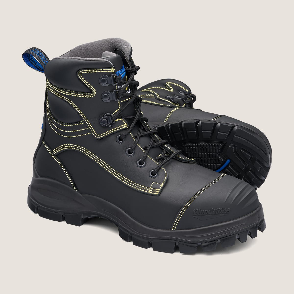 Black Leather Lace Up Boots Heavy Duty Boots Mens Womens Style