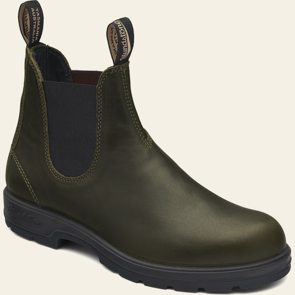 Green Premium Leather Chelsea Boots Youth Style 2052 Blundstone Usa