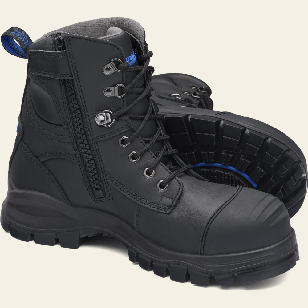 Black Premium Leather Work Boots 