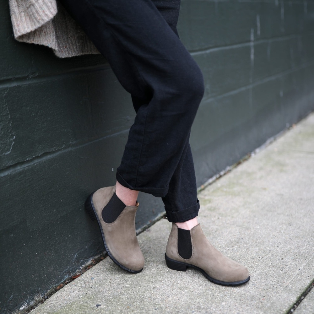 Stone Nubuck Nubuck Leather Ankle Boots 