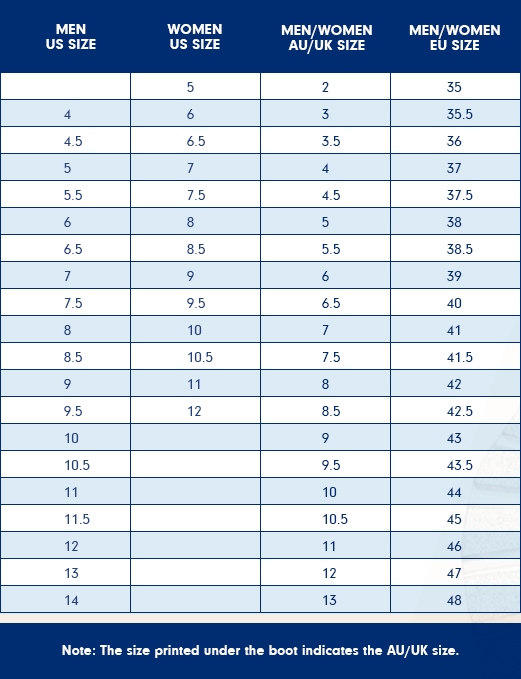 Adidas Size Charts